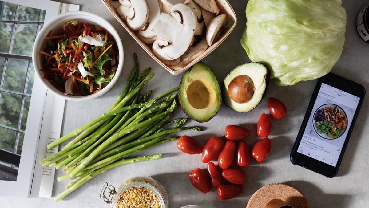 Assorted fresh vegetables and grains for a vibrant, healthy salad.